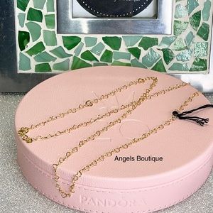 New Pandora Shine Joined Hearts Necklace